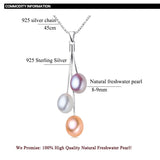 Multicolour Tassel Pearl Necklace 925 Sterling Silver Jewelry