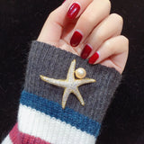 Starfish Brooch Natural Pearl Jewelry Gift