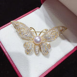 Butterfly Pearl Brooch Classic Women's Pin Natural Freshwater Jewelry Gift