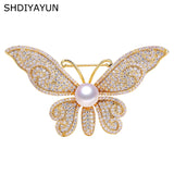 Butterfly Pearl Brooch Classic Women's Pin Natural Freshwater Jewelry Gift