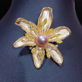 Flower Pearl Brooch Pins Natural Freshwater Pearl Fine Jewelry Gift