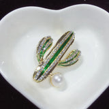 Pearl Cactus Brooch for Women Natural Freshwater Pearl Jewelry