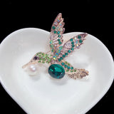 High Quality Pearl Bird Brooch Rhinestone Pins Gift