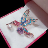 High Quality Pearl Bird Brooch Rhinestone Pins Gift
