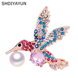 High Quality Pearl Bird Brooch Rhinestone Pins Gift