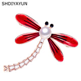Dragonfly Freshwater Pearl Brooch Women Jewelry Gift