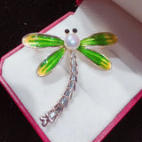 Dragonfly Freshwater Pearl Brooch Women Jewelry Gift