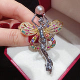 Natural Freshwater Pearl Angel Brooch Women's Pins