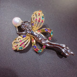 Natural Freshwater Pearl Angel Brooch Women's Pins