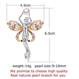 Natural Freshwater Pearl Angel Brooch Women's Pins