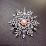 Snowflake Pearl Brooch Women Freshwater Pin Fine Jewelry