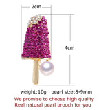 Pearl Ice Cream Brooch for Women Lovely Pins