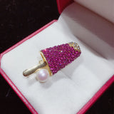 Pearl Ice Cream Brooch for Women Lovely Pins