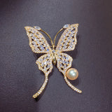 Butterfly Zircon Brooch Natural Freshwater Pearl Jewelry