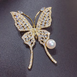 Butterfly Zircon Brooch Natural Freshwater Pearl Jewelry
