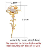 Flower Brooch Natural Freshwater Pearl Fine Jewelry Corsage