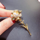 Flower Brooch Natural Freshwater Pearl Fine Jewelry Corsage
