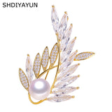 Pearl Brooch Women Austria Crystals Freshwater Pearl Jewelry
