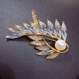 Pearl Brooch Women Austria Crystals Freshwater Pearl Jewelry