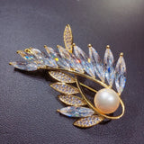 Pearl Brooch Women Austria Crystals Freshwater Pearl Jewelry