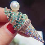 Freshwater Pearl Ice Cream Brooch Pins for Women Jewelry