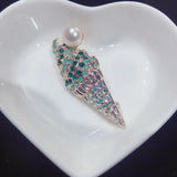 Freshwater Pearl Ice Cream Brooch Pins for Women Jewelry