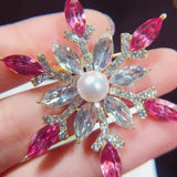 Snowflake Freshwater Pearl Brooch Wedding Jewelry