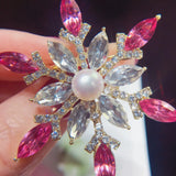 Snowflake Freshwater Pearl Brooch Wedding Jewelry