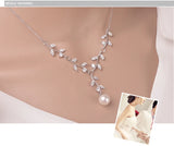 Freshwater Pearl Choker Necklace Leaf Pendant 925 Sterling Silver