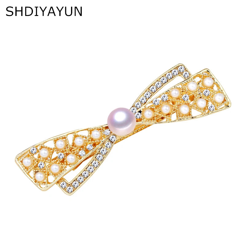 Freshwater Pearl Hair Clip Barrette Retro Beauty Jewelry Hair Pin