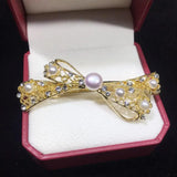 Natural Pearl Hair Clip Lovely Bow Hairpin Gift