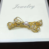 Natural Pearl Hair Clip Lovely Bow Hairpin Gift