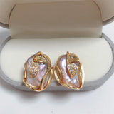 Baroque Pearl Earrings S925 Sterling Silver Women Jewelry