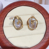 Baroque Pearl Earrings S925 Sterling Silver Women Jewelry