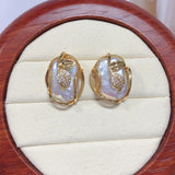 Baroque Pearl Earrings S925 Sterling Silver Women Jewelry