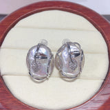 Baroque Pearl Earrings S925 Sterling Silver Women Jewelry