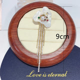 Freshwater Pearl Brooch Lux Shell Tassels Corsage
