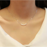 Sterling Silver Pearl Choker Necklace for Women