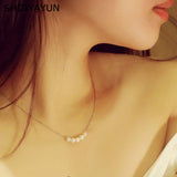 Sterling Silver Pearl Choker Necklace for Women