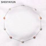 Pearl Necklace 925 Sterling Silver Choker Pendant Jewelry Gift