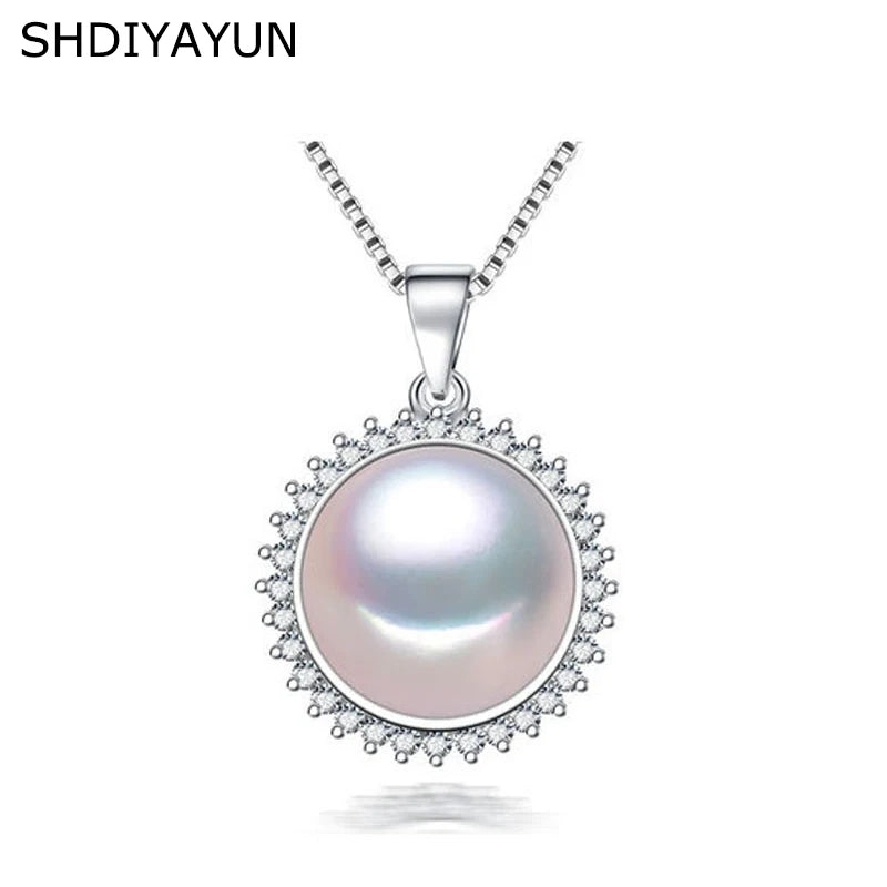 Freshwater Pearl Necklace Sterling Silver Pendant
