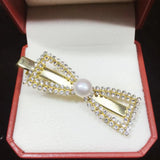 Pearl Hair Clip Woman Freshwater Pearl Jewelry Barrette Bow Hair Pin