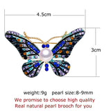 Vintage Butterfly Brooch Natural Pearl Jewelry