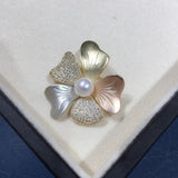 Italian Technology Pearl Brooch Texture Flower Brooch Pins