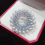 Natural Freshwater Pearl Round Brooch - Fine Jewelry