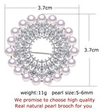 Natural Freshwater Pearl Round Brooch - Fine Jewelry