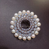 Natural Freshwater Pearl Round Brooch - Fine Jewelry