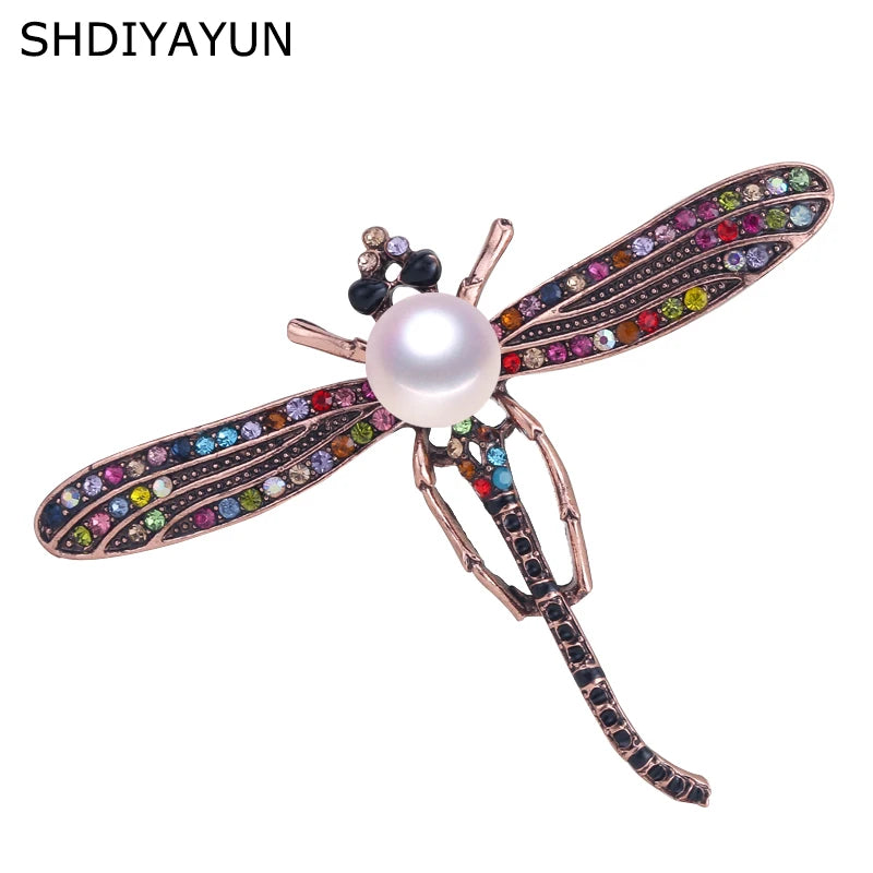 High Quality Dragonfly Brooch Natural Freshwater Pearl Jewelry