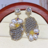 Freshwater Pearl Earrings 14K Plated Banquet Jewelry Women