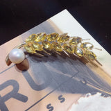 Pearl Brooch Crystals Flower Brooch For Women
